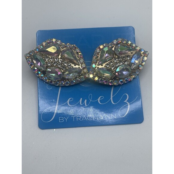 Jewelz By Traci Lynn Lip Bling Stud Earrings New - Picture 1 of 6
